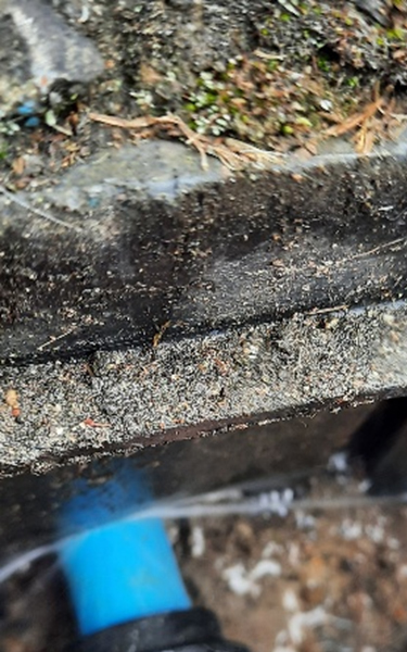 flooded toby box Allgo Plumbing repaired water main under concrete driveway